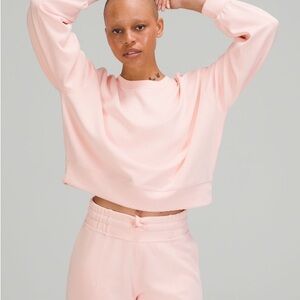 Lululemon Perfectly Oversized Cropped Crew Pink Mist